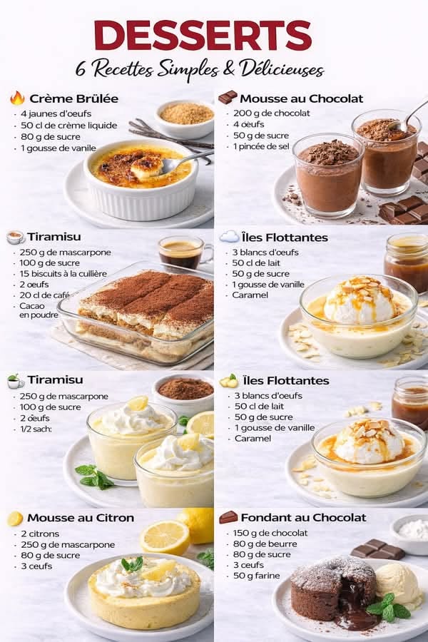 Délicieuses recettes sucrées Bernard