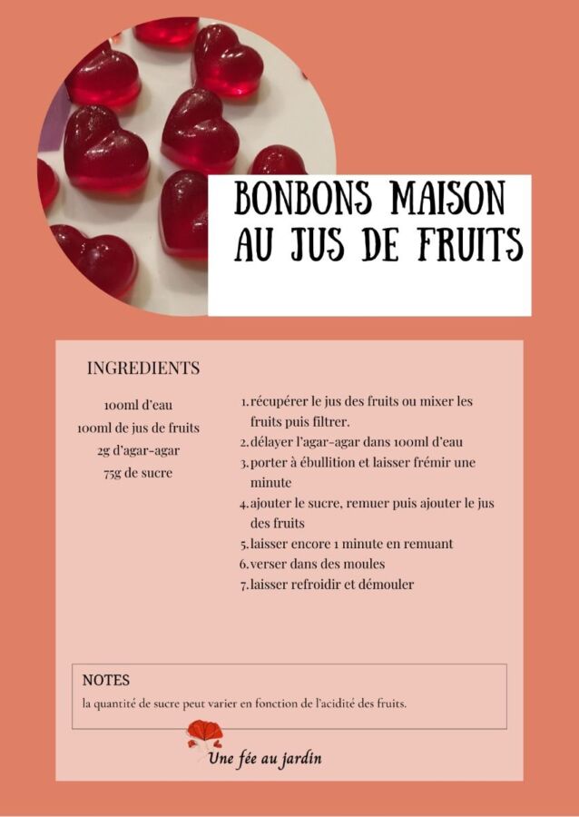 Bonbons maison à l'agar-agar